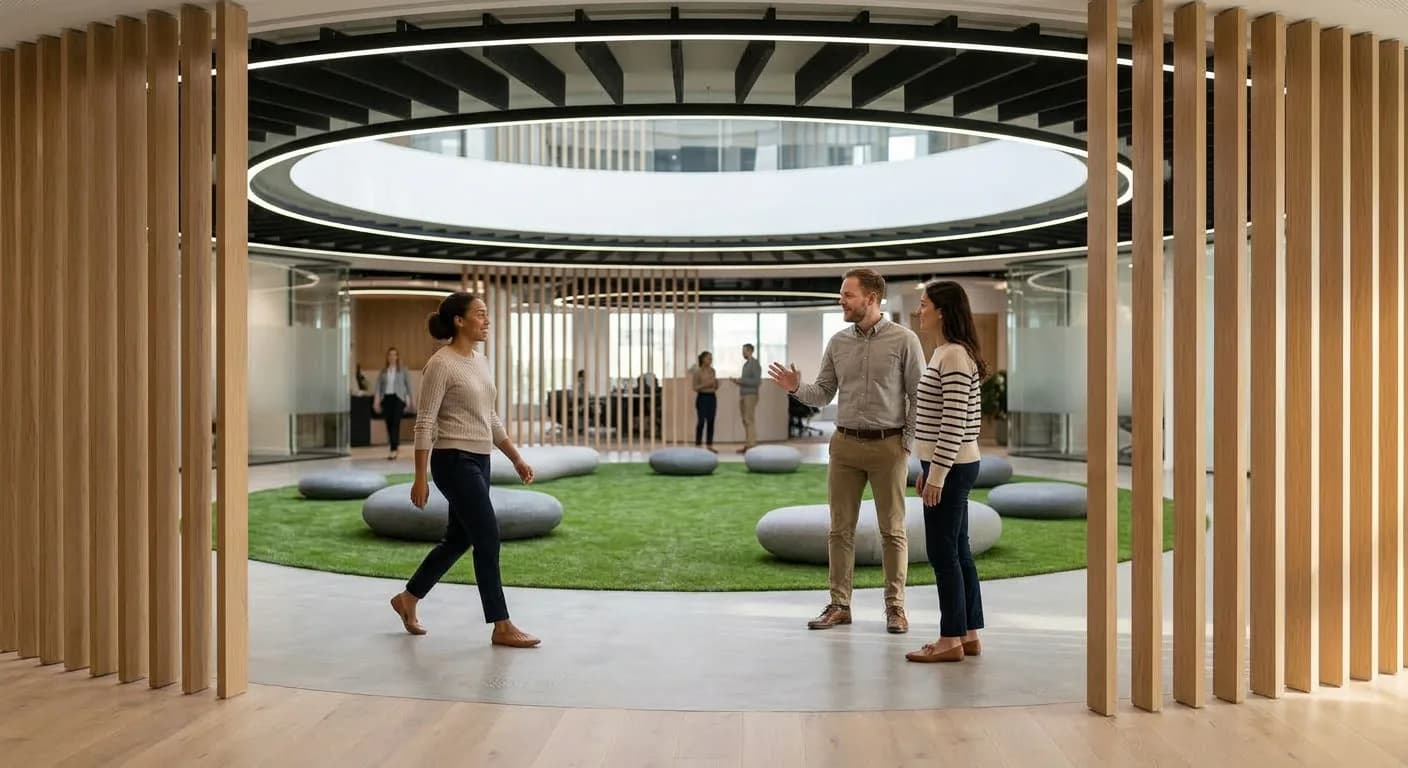A new hire joining colleagues in a shared Globaly space
